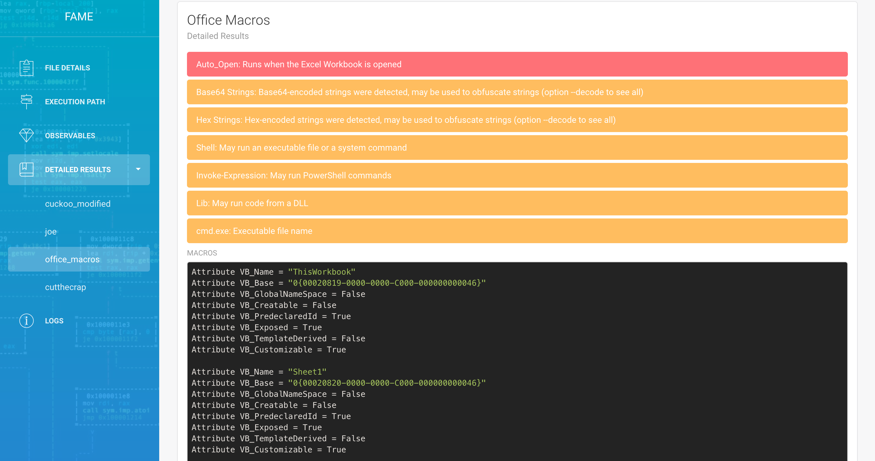 detailed results