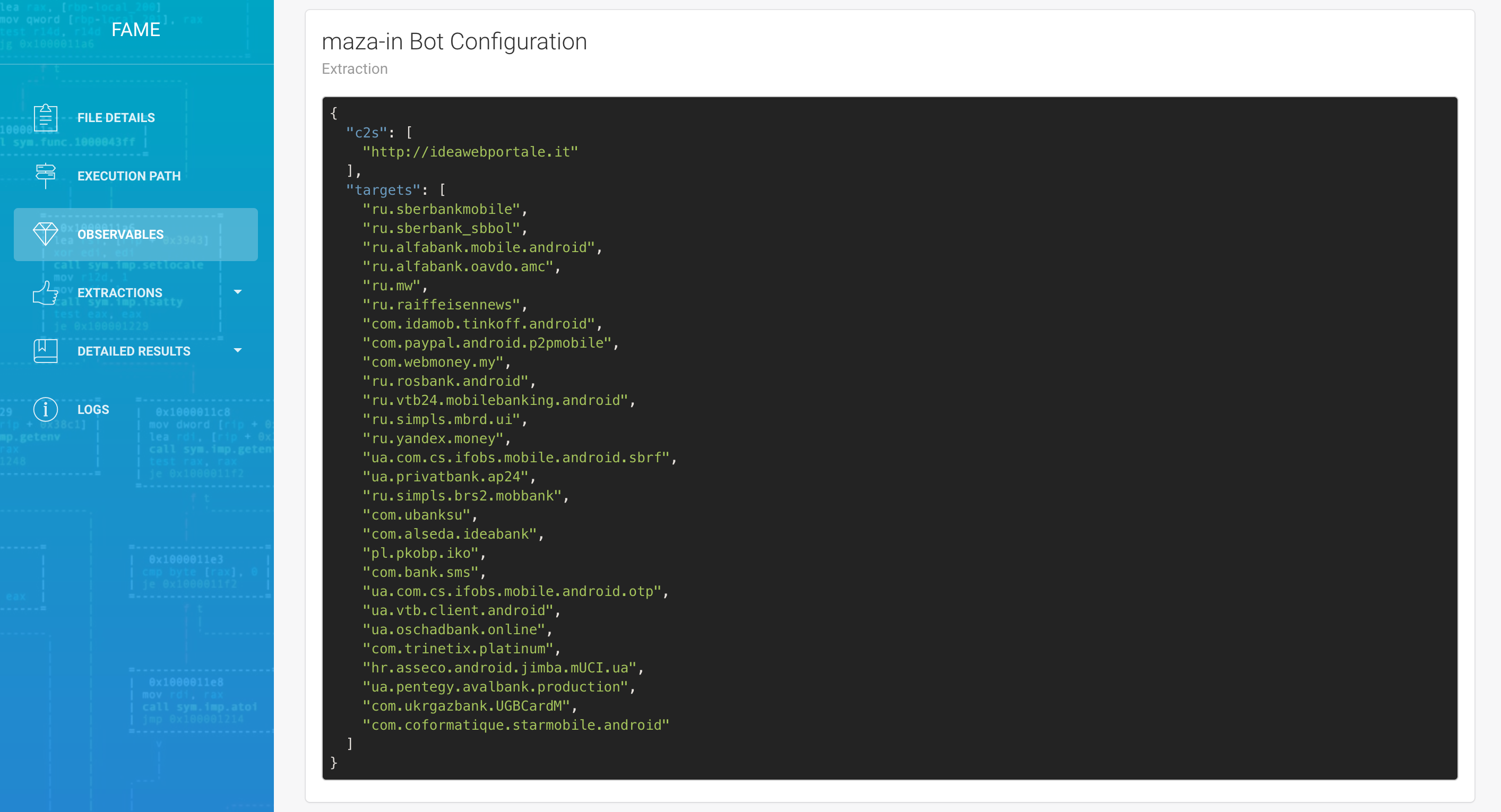 Extracted Malware Configuration